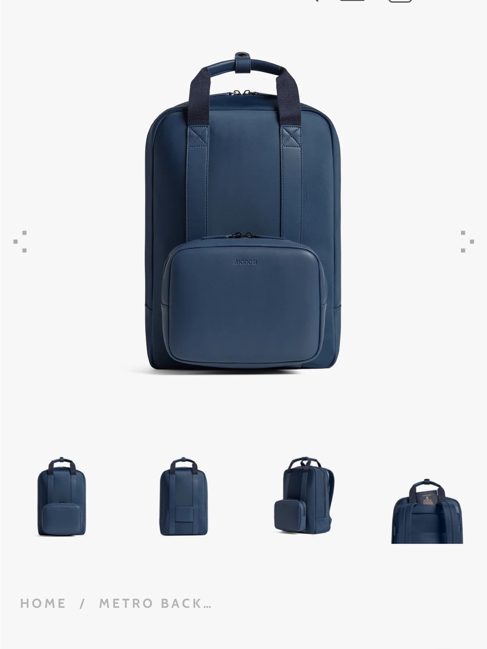 Metro Compact Backpack in Navy Blue